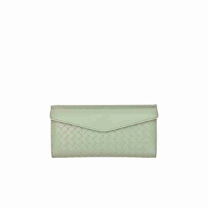 Weave Button Long Wallet